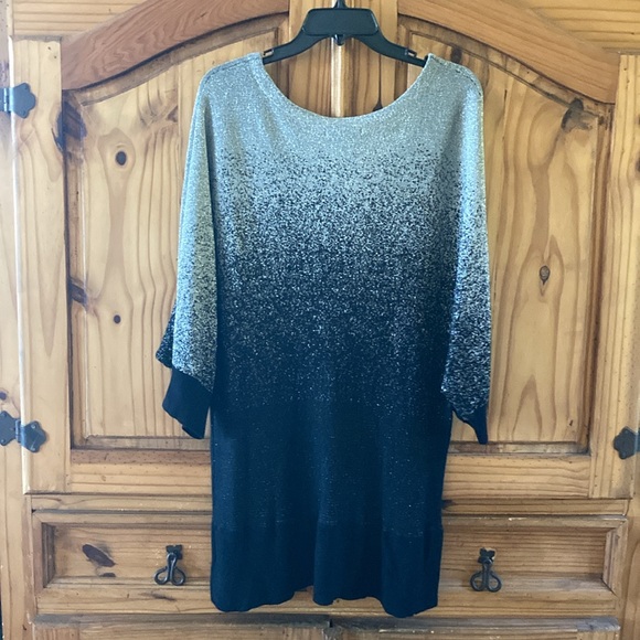 Women Notations silver black hombre 3/4 sleeve sweater size 3X - Picture 6 of 6